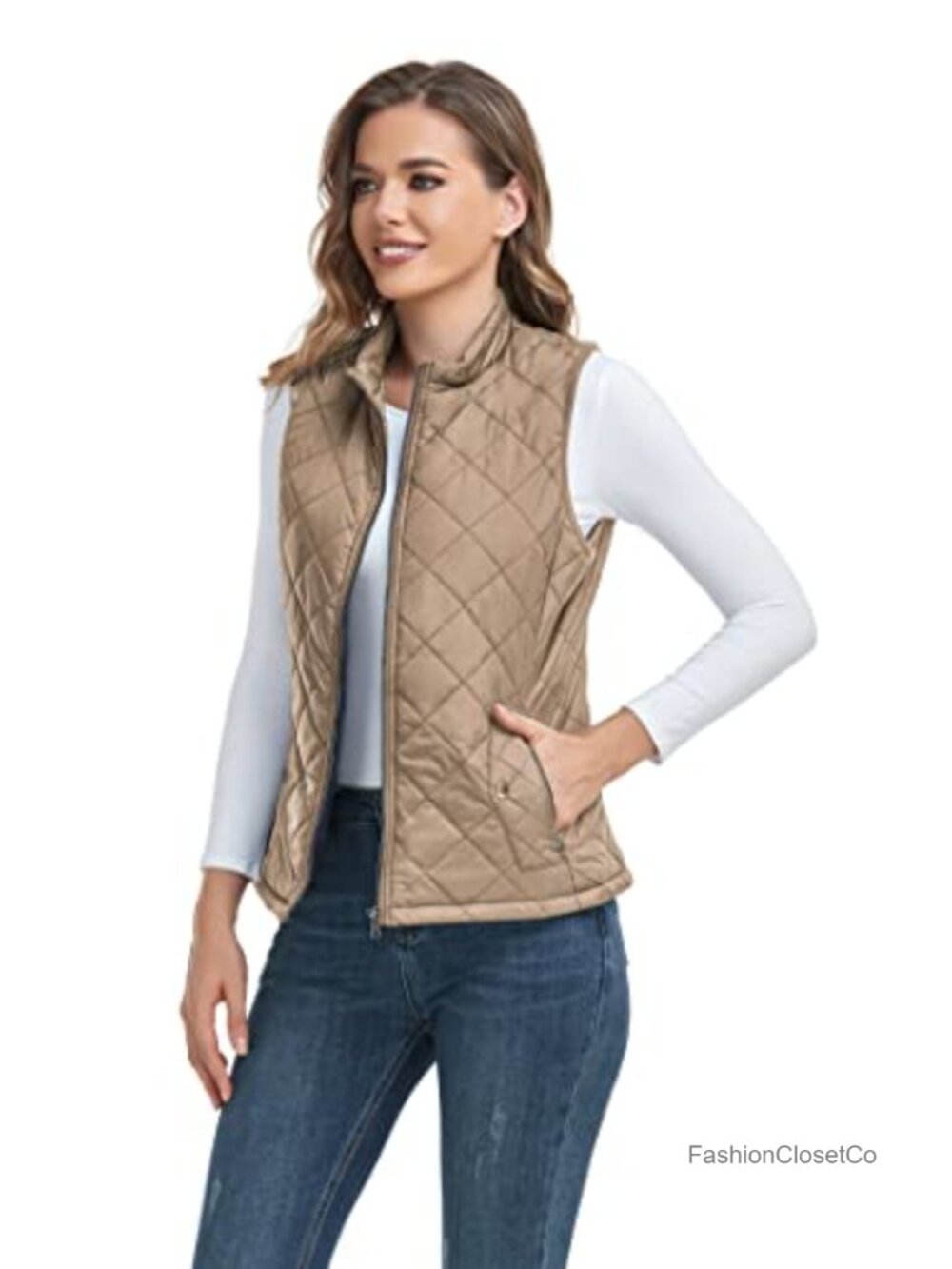 Lightweight Quilted Zip Vest with Pockets for Women - Picture 2 of 6